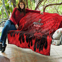 Personalised Mauritius Football Quilt Allez Les Dodos Grunge Style