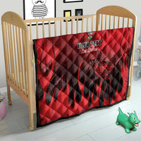 Personalised Mauritius Football Quilt Allez Les Dodos Grunge Style