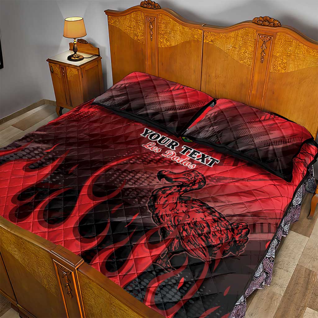Personalised Mauritius Football Quilt Bed Set Allez Les Dodos Grunge Style