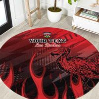 Personalised Mauritius Football Round Carpet Allez Les Dodos Grunge Style