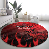 Personalised Mauritius Football Round Carpet Allez Les Dodos Grunge Style