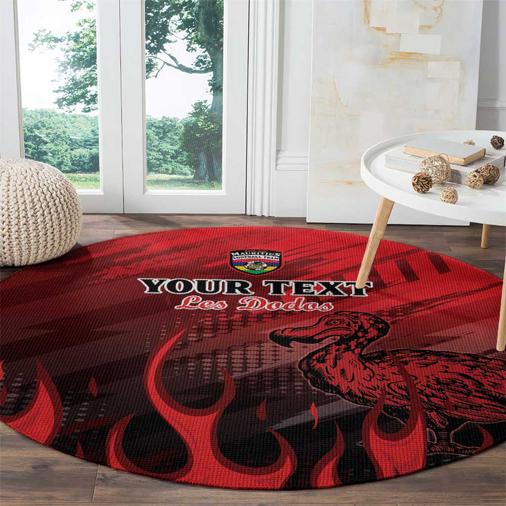 Personalised Mauritius Football Round Carpet Allez Les Dodos Grunge Style