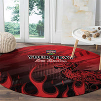 Personalised Mauritius Football Round Carpet Allez Les Dodos Grunge Style