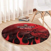 Personalised Mauritius Football Round Carpet Allez Les Dodos Grunge Style