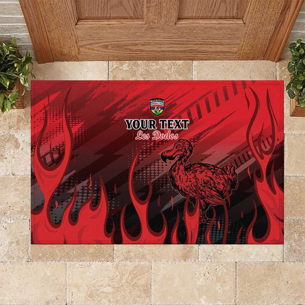 Personalised Mauritius Football Rubber Doormat Allez Les Dodos Grunge Style