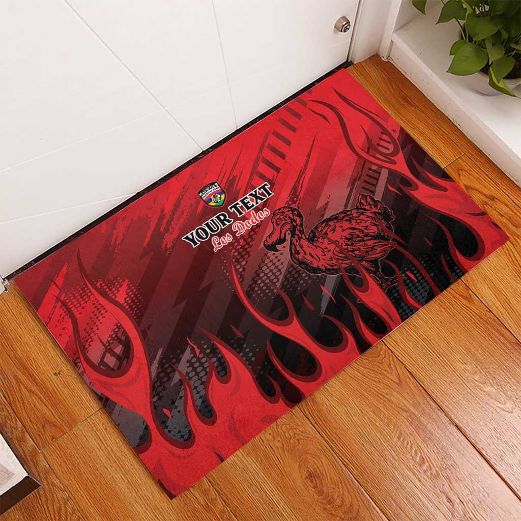 Personalised Mauritius Football Rubber Doormat Allez Les Dodos Grunge Style