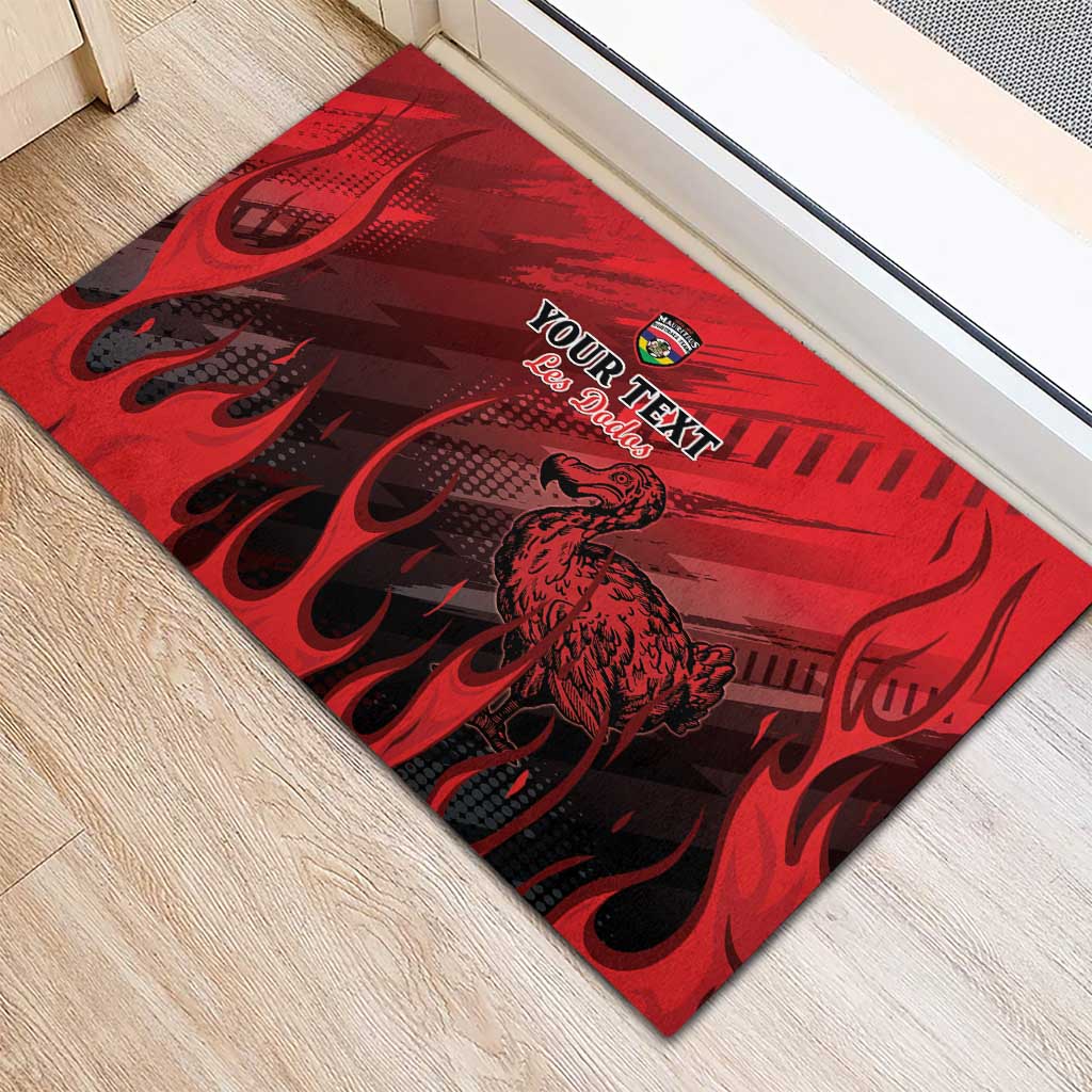 Personalised Mauritius Football Rubber Doormat Allez Les Dodos Grunge Style