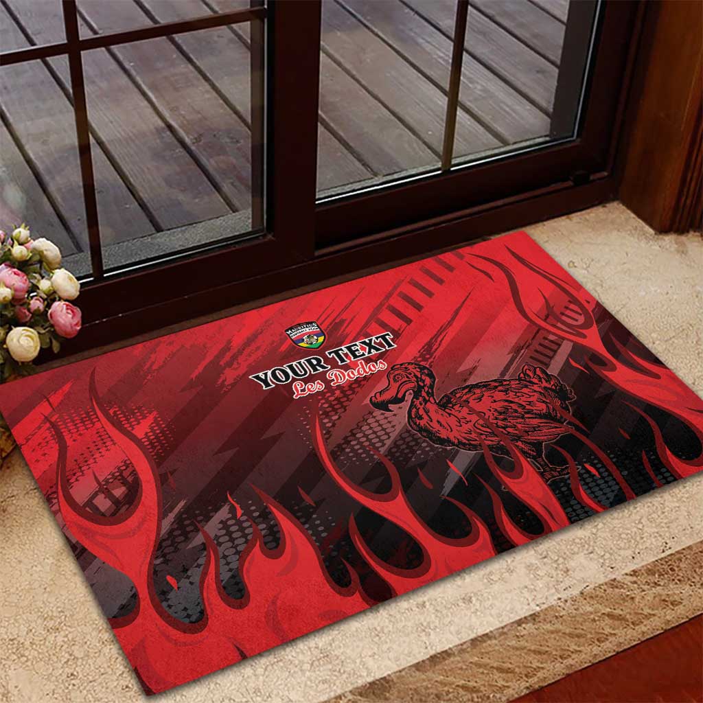 Personalised Mauritius Football Rubber Doormat Allez Les Dodos Grunge Style