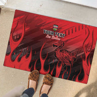 Personalised Mauritius Football Rubber Doormat Allez Les Dodos Grunge Style