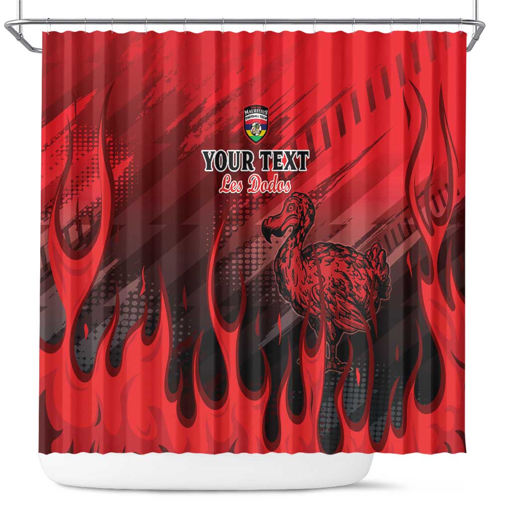 Personalised Mauritius Football Shower Curtain Allez Les Dodos Grunge Style