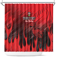 Personalised Mauritius Football Shower Curtain Allez Les Dodos Grunge Style