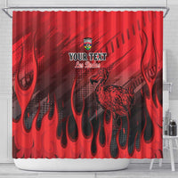 Personalised Mauritius Football Shower Curtain Allez Les Dodos Grunge Style