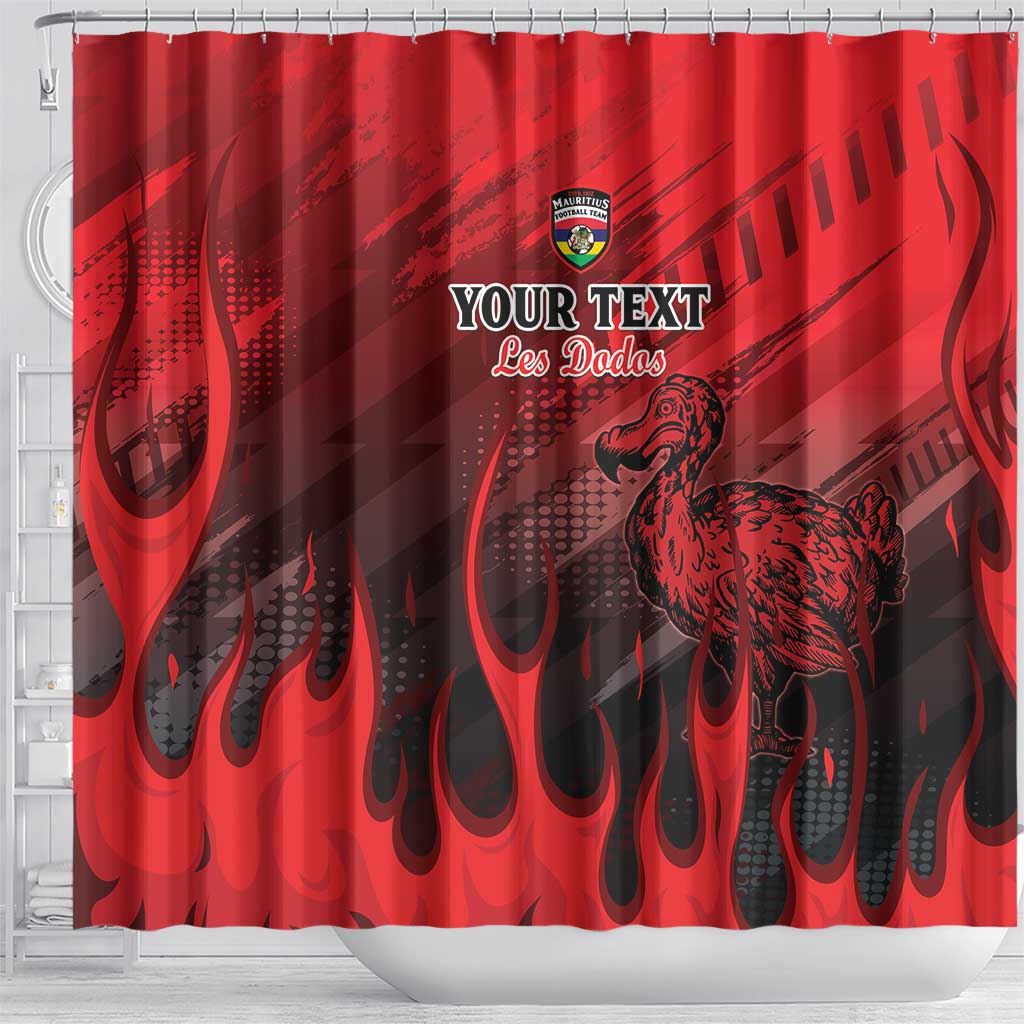 Personalised Mauritius Football Shower Curtain Allez Les Dodos Grunge Style