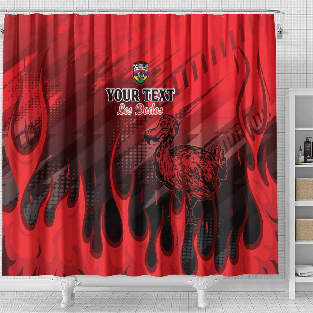 Personalised Mauritius Football Shower Curtain Allez Les Dodos Grunge Style