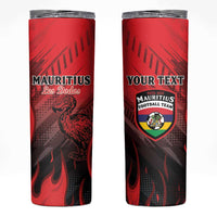 Personalised Mauritius Football Skinny Tumbler Allez Les Dodos Grunge Style