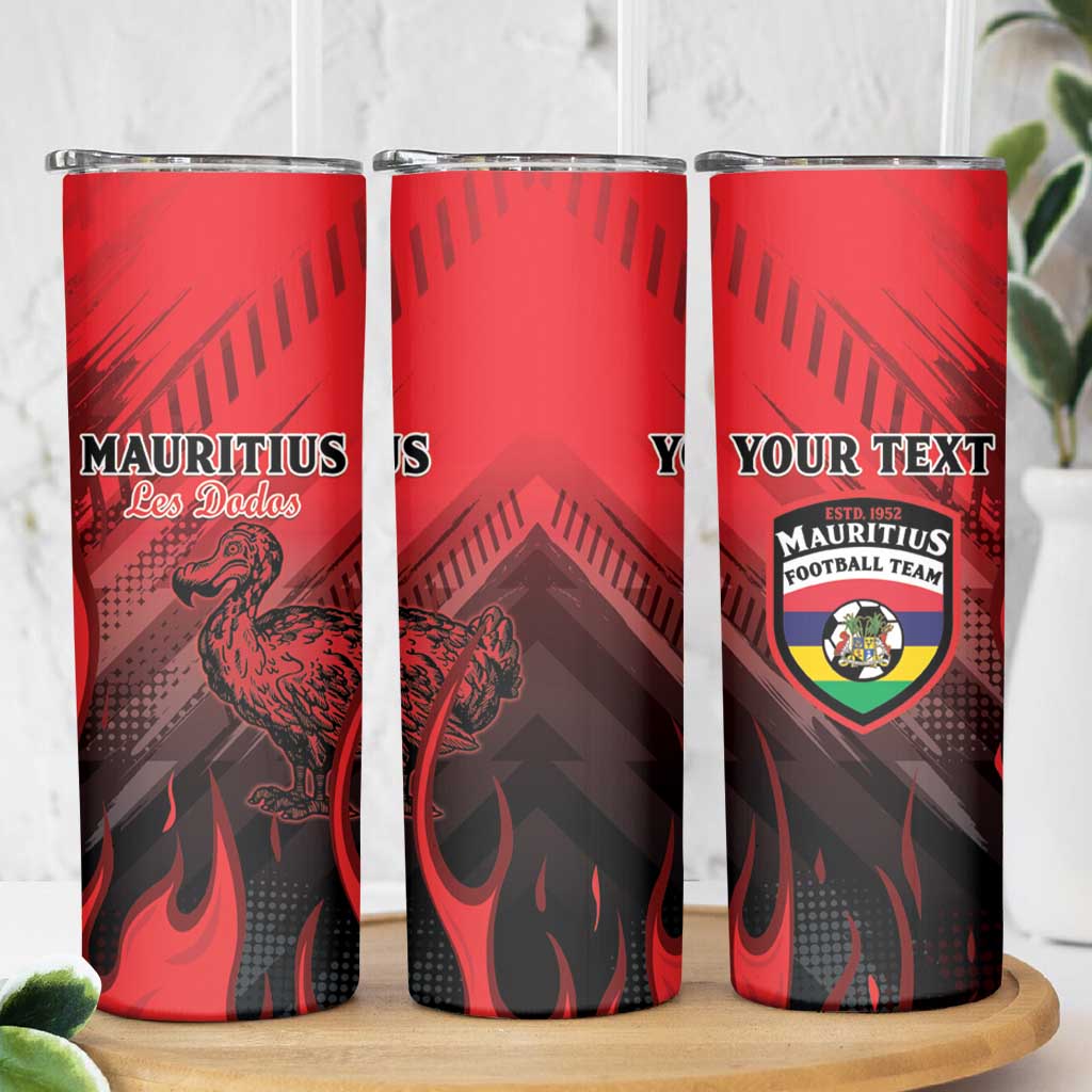 Personalised Mauritius Football Skinny Tumbler Allez Les Dodos Grunge Style