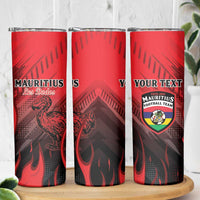 Personalised Mauritius Football Skinny Tumbler Allez Les Dodos Grunge Style
