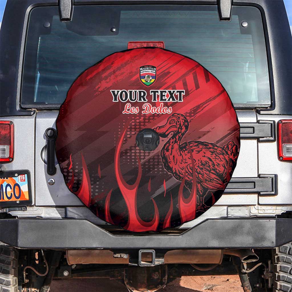 Personalised Mauritius Football Spare Tire Cover Allez Les Dodos Grunge Style