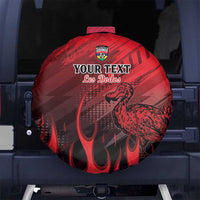 Personalised Mauritius Football Spare Tire Cover Allez Les Dodos Grunge Style