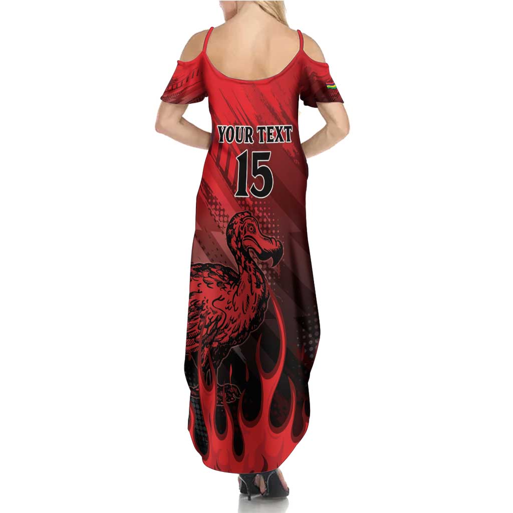 Personalised Mauritius Football Summer Maxi Dress Allez Les Dodos Grunge Style