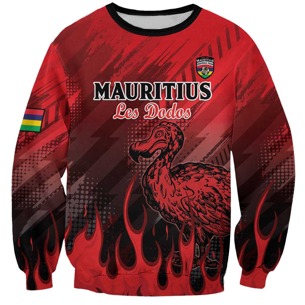 Personalised Mauritius Football Sweatshirt Allez Les Dodos Grunge Style