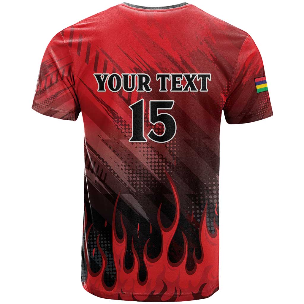 Personalised Mauritius Football T Shirt Allez Les Dodos Grunge Style