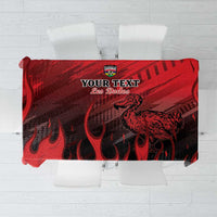 Personalised Mauritius Football Tablecloth Allez Les Dodos Grunge Style