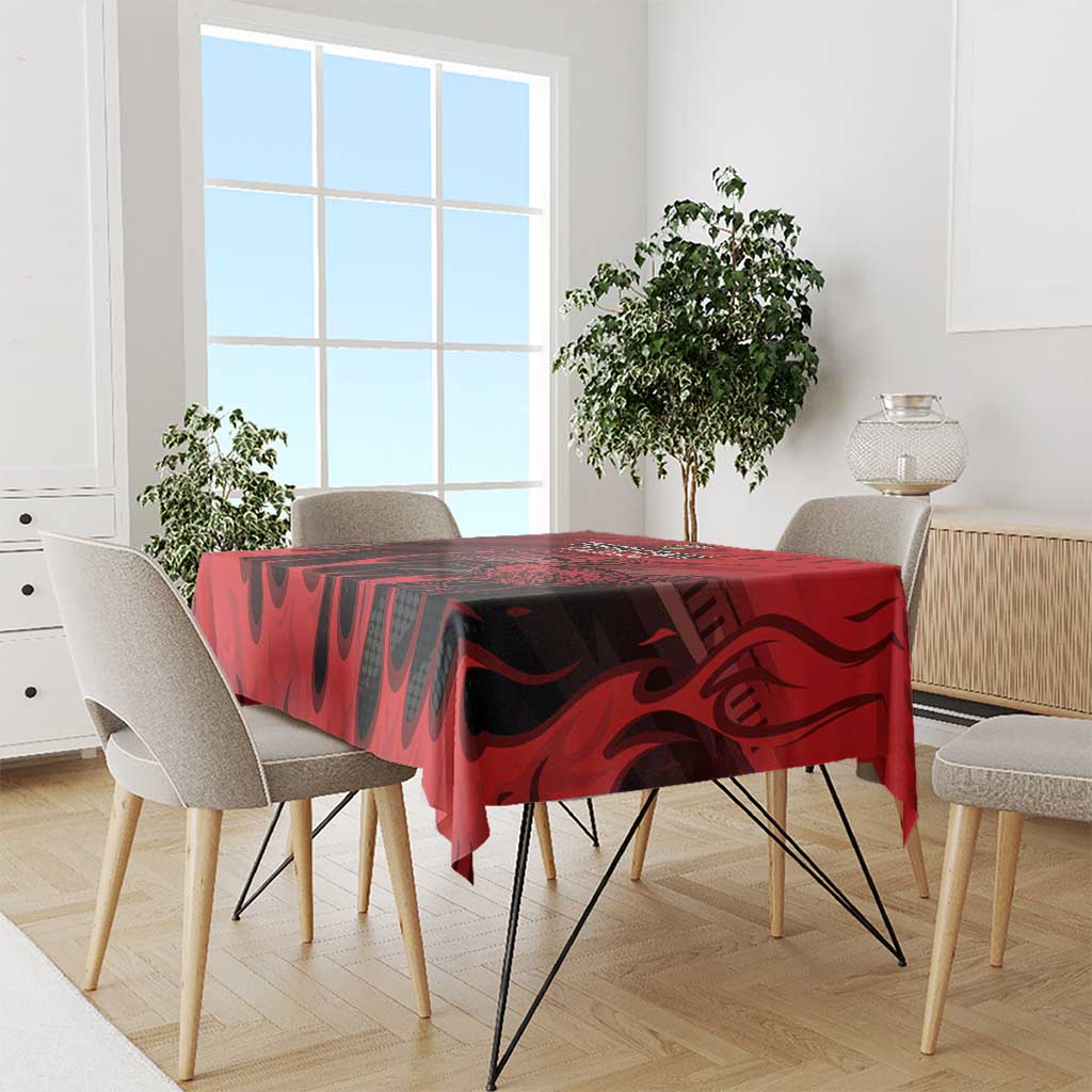 Personalised Mauritius Football Tablecloth Allez Les Dodos Grunge Style