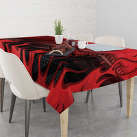 Personalised Mauritius Football Tablecloth Allez Les Dodos Grunge Style