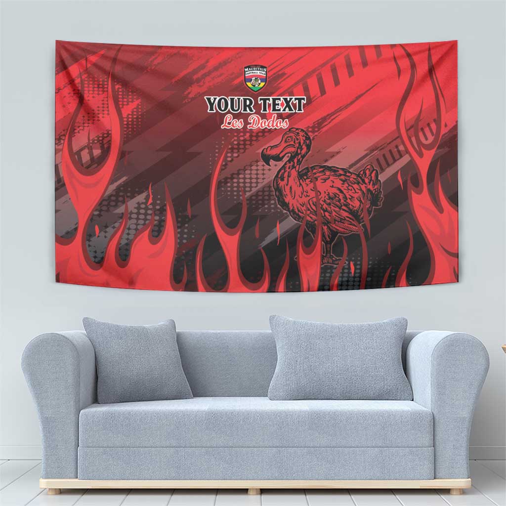 Personalised Mauritius Football Tapestry Allez Les Dodos Grunge Style