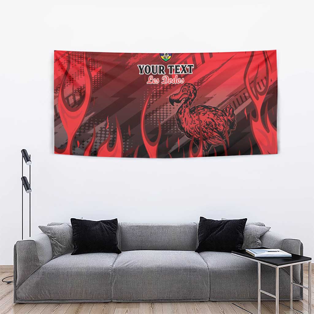 Personalised Mauritius Football Tapestry Allez Les Dodos Grunge Style