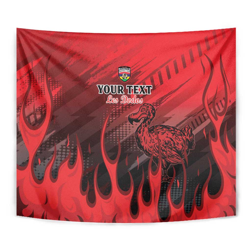 Personalised Mauritius Football Tapestry Allez Les Dodos Grunge Style
