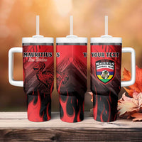 Personalised Mauritius Football Tumbler With Handle Allez Les Dodos Grunge Style