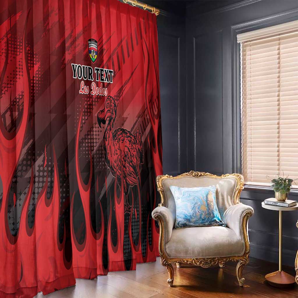 Personalised Mauritius Football Window Curtain Allez Les Dodos Grunge Style