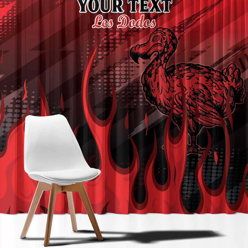 Personalised Mauritius Football Window Curtain Allez Les Dodos Grunge Style