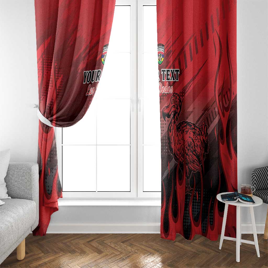 Personalised Mauritius Football Window Curtain Allez Les Dodos Grunge Style