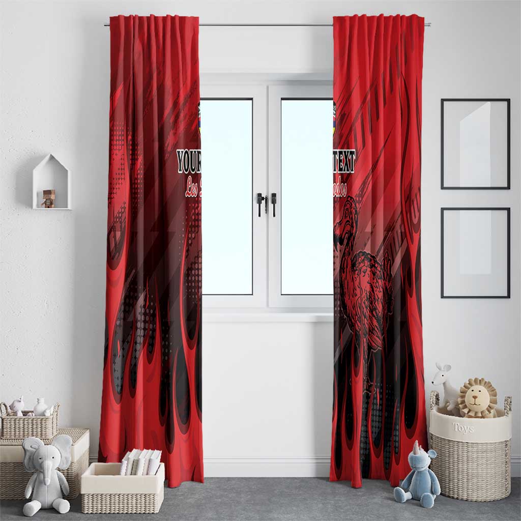 Personalised Mauritius Football Window Curtain Allez Les Dodos Grunge Style