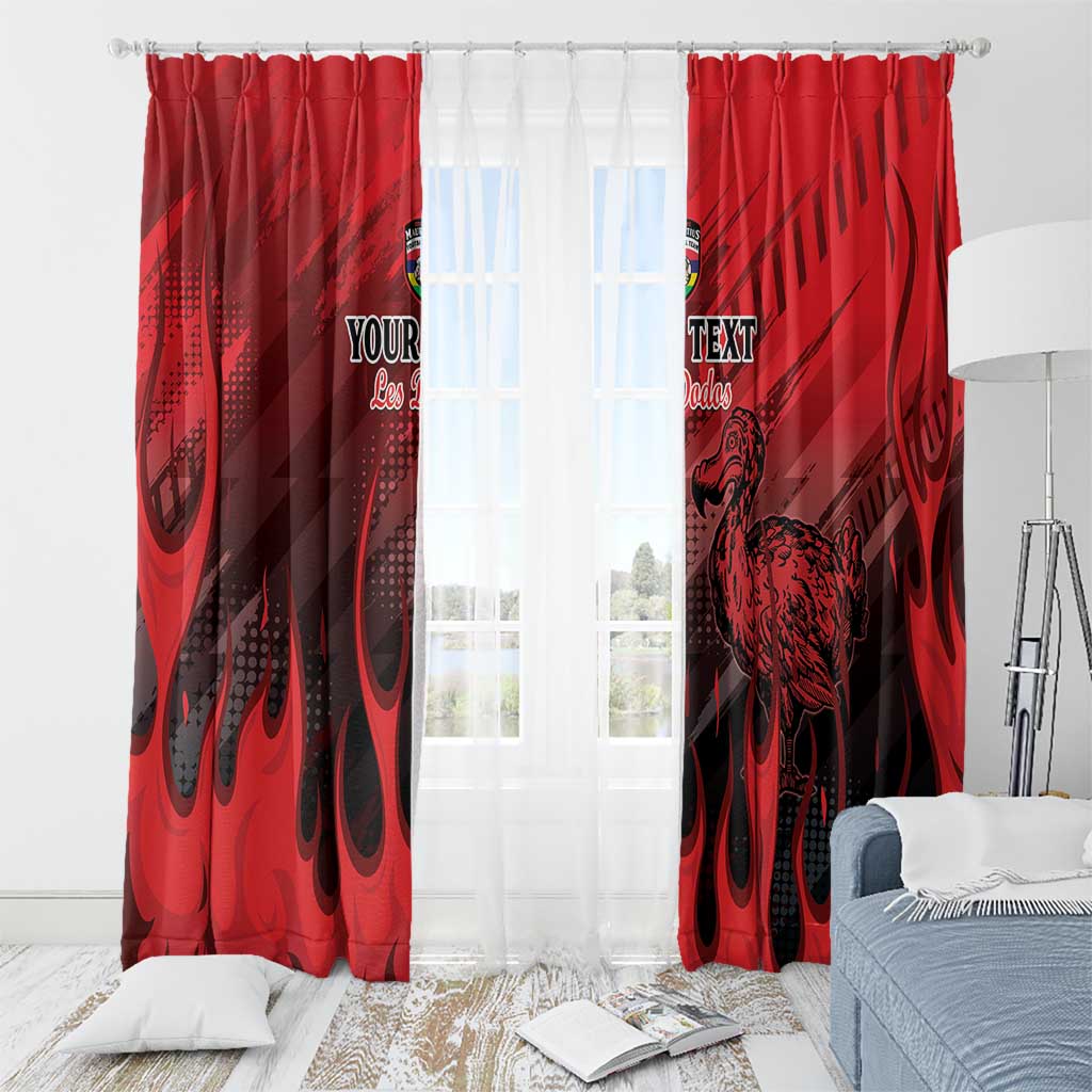 Personalised Mauritius Football Window Curtain Allez Les Dodos Grunge Style
