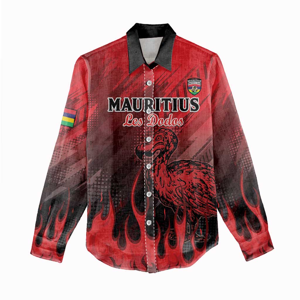 Personalised Mauritius Football Women Casual Shirt Allez Les Dodos Grunge Style