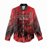 Personalised Mauritius Football Women Casual Shirt Allez Les Dodos Grunge Style