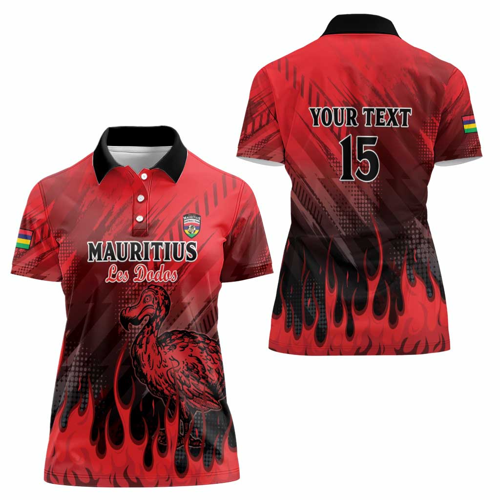 Personalised Mauritius Football Women Polo Shirt Allez Les Dodos Grunge Style