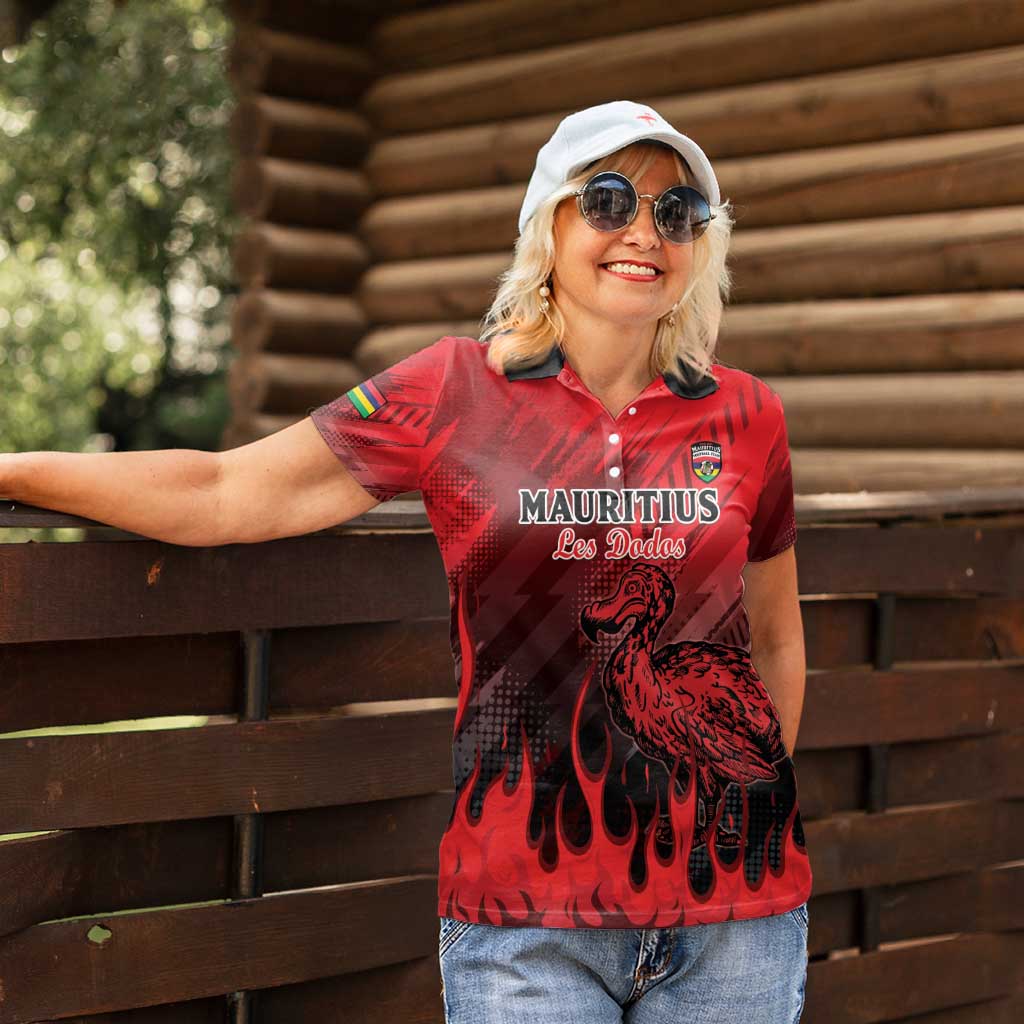 Personalised Mauritius Football Women Polo Shirt Allez Les Dodos Grunge Style
