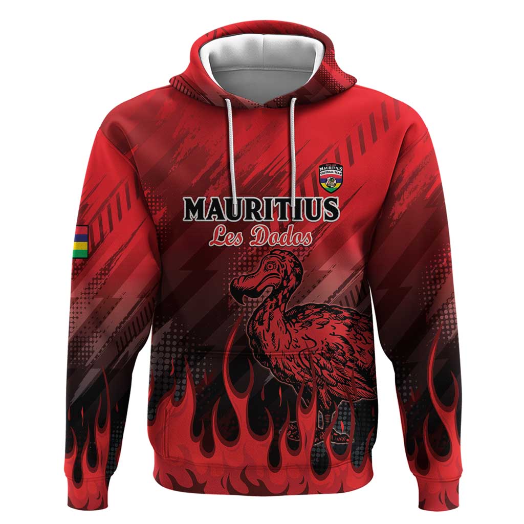 Personalised Mauritius Football Zip Hoodie Allez Les Dodos Grunge Style