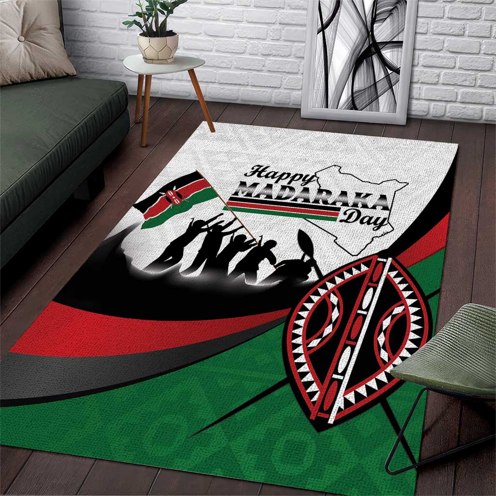 Happy Kenya Madaraka Day Area Rug Maasai Shield - Kenyan Pattern