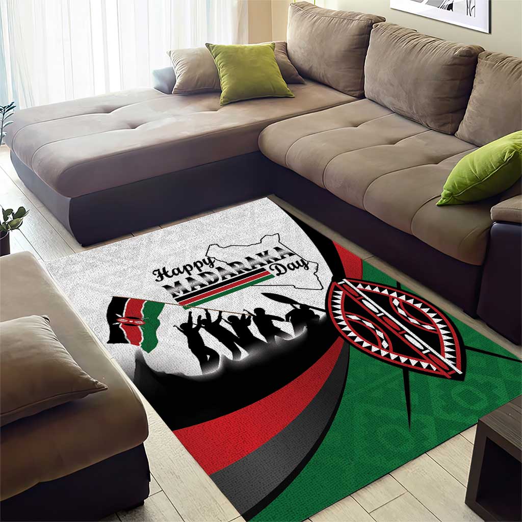 Happy Kenya Madaraka Day Area Rug Maasai Shield - Kenyan Pattern