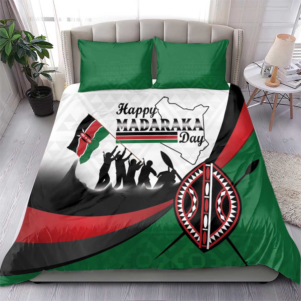 Happy Kenya Madaraka Day Bedding Set Maasai Shield - Kenyan Pattern