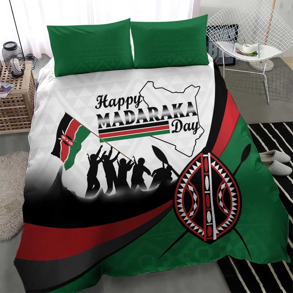 Happy Kenya Madaraka Day Bedding Set Maasai Shield - Kenyan Pattern
