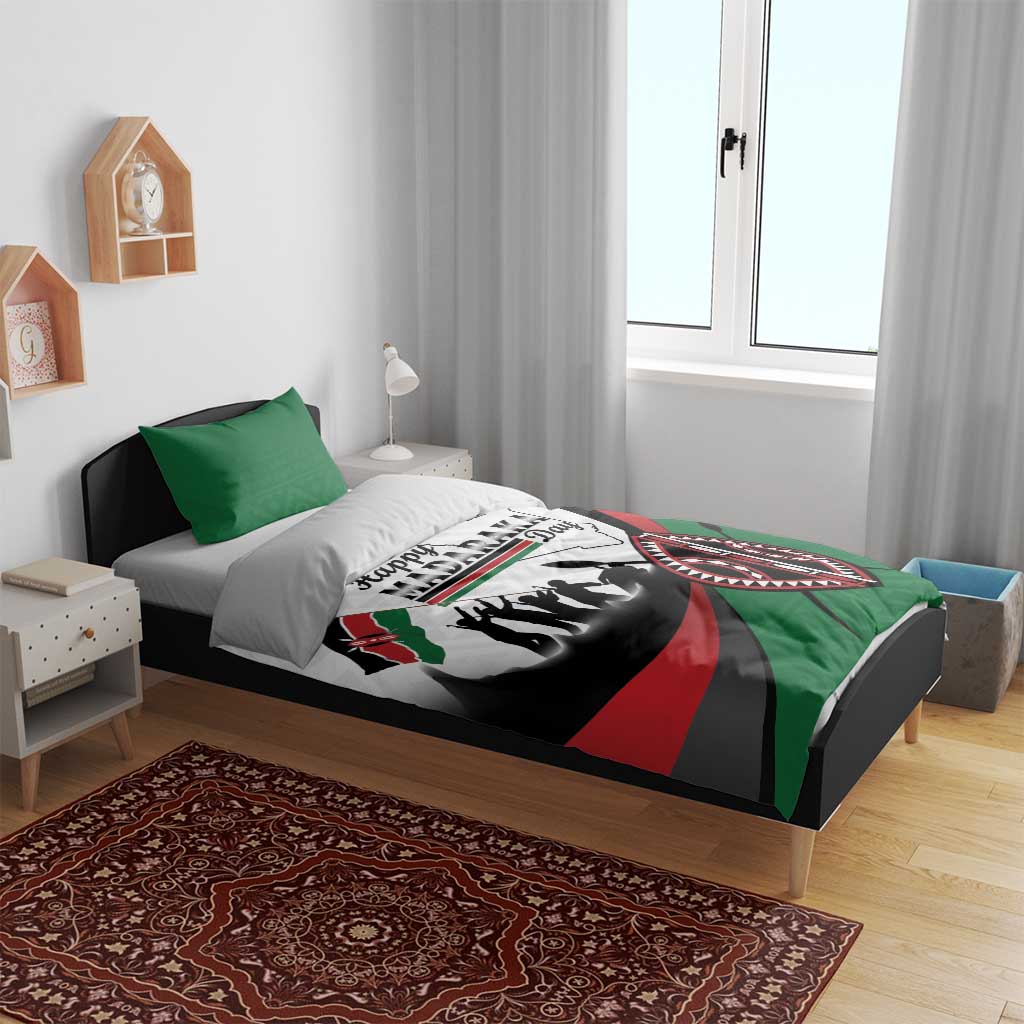Happy Kenya Madaraka Day Bedding Set Maasai Shield - Kenyan Pattern