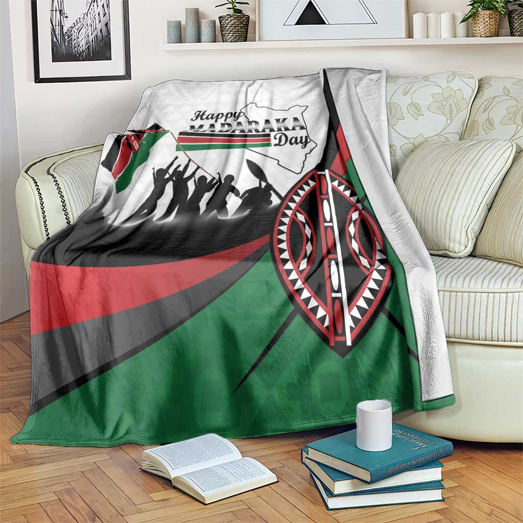 Happy Kenya Madaraka Day Blanket Maasai Shield - Kenyan Pattern