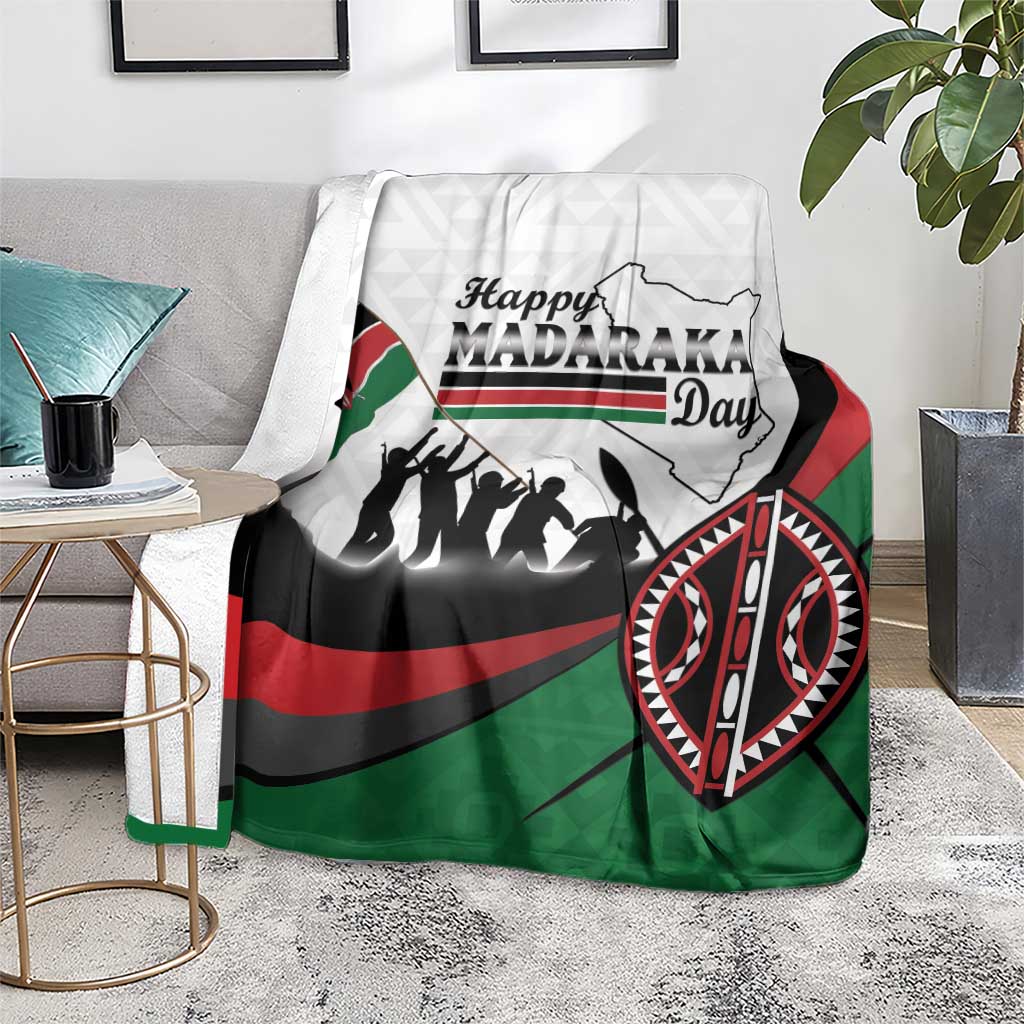 Happy Kenya Madaraka Day Blanket Maasai Shield - Kenyan Pattern